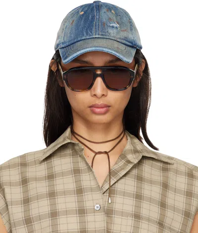 ACNE STUDIOS BLUE CARILY TRAFALGAR CAP