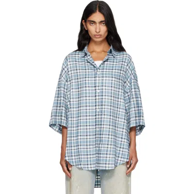 Acne Studios Blue Checked Flannel Shirt