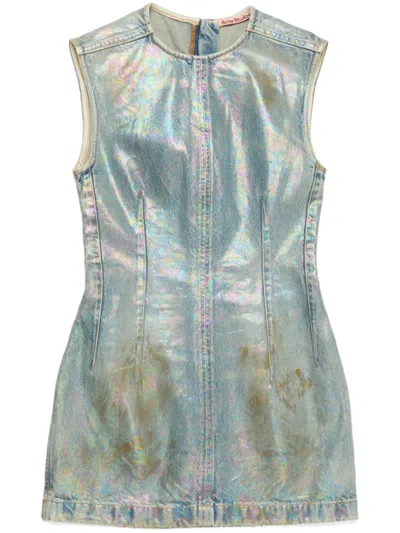 ACNE STUDIOS BLUE COTTON MINI DRESS