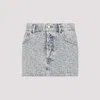 Acne Studios Monogram Jacquard Low-waisted Mini Skirt In Blue