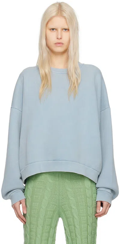 Acne Studios Blue Crewneck Sweatshirt In Dkp Old Blue