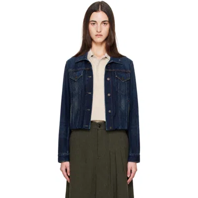 Acne Studios Gathered Denim Jacket In Blue