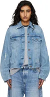 Acne Studios Blue Distressed Denim Jacket
