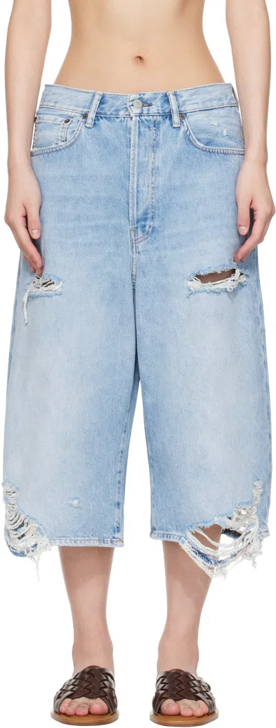 Acne Studios Blue Distressed Shorts