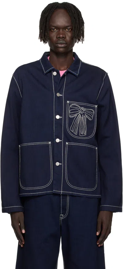 Acne Studios Blue Embroidered Denim Jacket