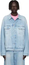 Acne Studios Morris Stonewashed Oversized Jacket In Blue