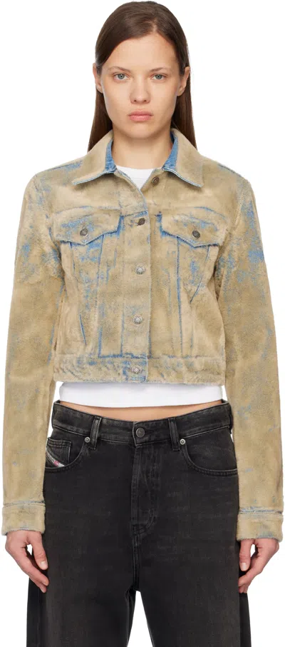 ACNE STUDIOS BLUE FLOCKED DENIM JACKET