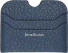 Acne Studios Blue Leather Card Holder In 822 Denim Blue