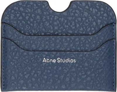 Acne Studios Blue Leather Card Holder