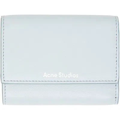 Acne Studios Blue Leather Trifold Wallet In Aat Dusty Blue