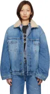 Acne Studios Blue Lined Denim Jacket In Blue