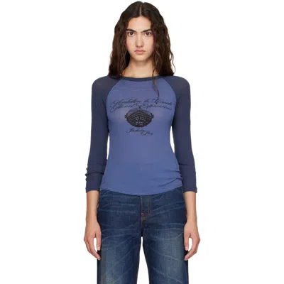 Acne Studios Blue Logo Jersey T-shirt