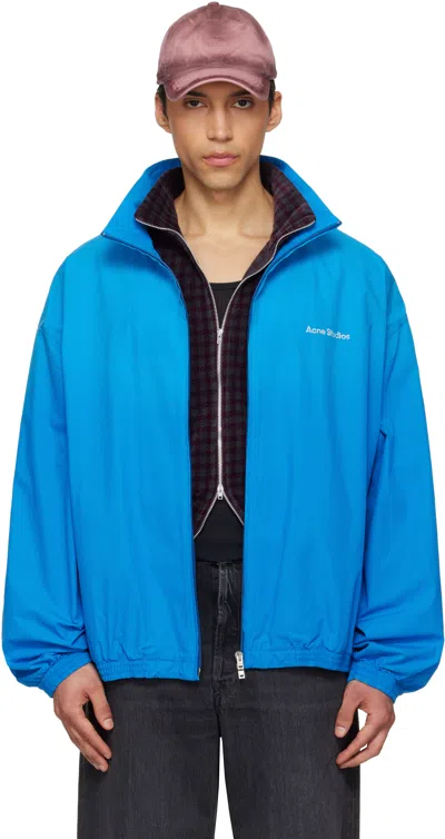 Acne Studios Blue Logo Zipper Jacket