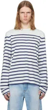 Acne Studios Striped Long-sleeved T-shirt In Aav Pale Blue