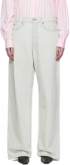 Acne Studios Logo-appliqué Wide-leg Jeans In 228 Light Blue