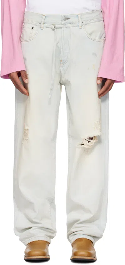 Acne Studios Blue Loose Fit 1991 Toj Jeans In Cn2 Light Blue/white