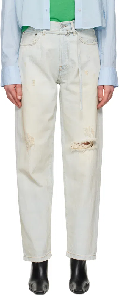 Acne Studios Blue Loose Fit 1991f Jeans In Cn2 Light Blue/white