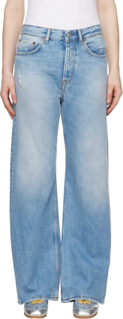 Acne Studios Blue Loose Fit 2021f Jeans In 228 Light Blue