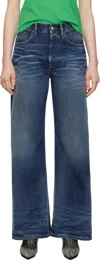 Acne Studios Blue Loose Fit 2021f Jeans In 863 Mid Blue