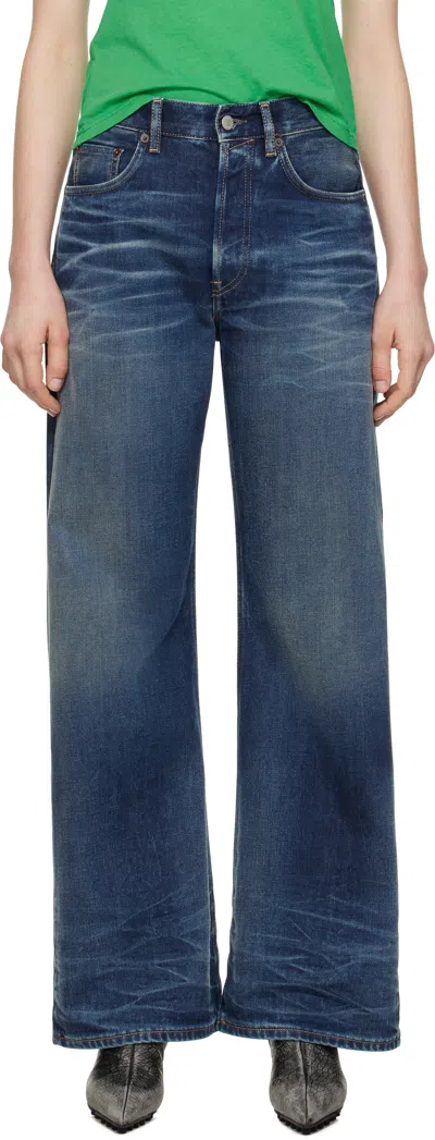 Acne Studios Blue Loose Fit 2021f Jeans In 863 Mid Blue