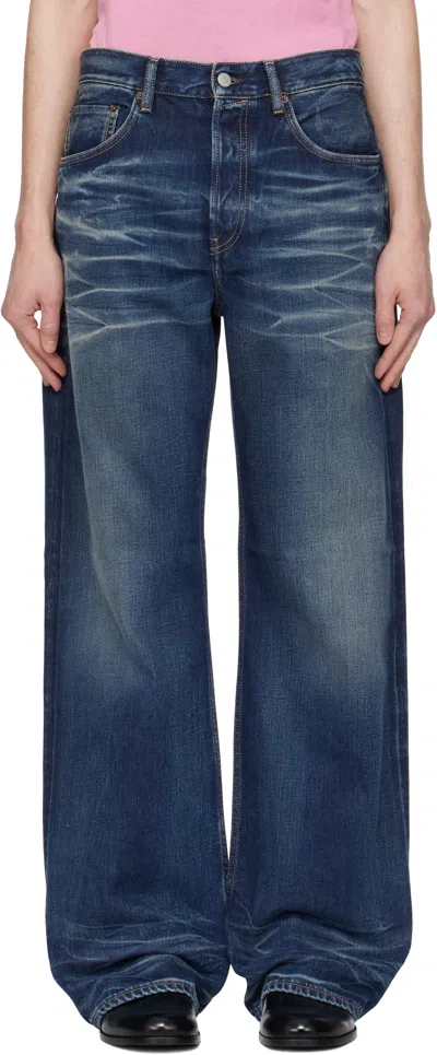 Acne Studios Blue Loose Fit 2021m Jeans In 863 Mid Blue