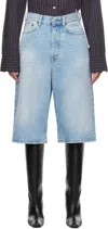 Acne Studios Blue Loose Fit Denim Shorts In 228 Light Blue