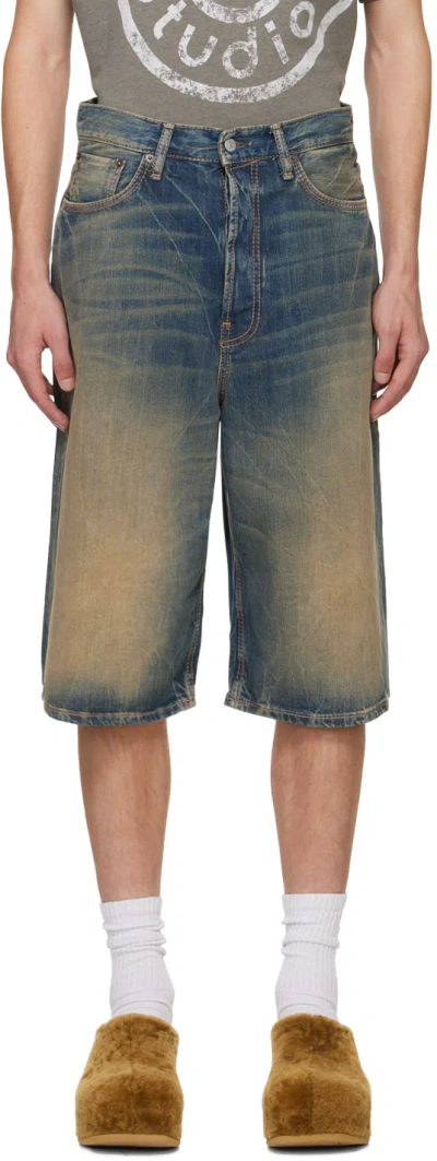 Acne Studios Judda Straight-leg Denim Shorts In Dark Blue