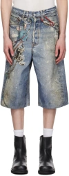Acne Studios Blue Loose-fit Shorts In Auz Mid Blue
