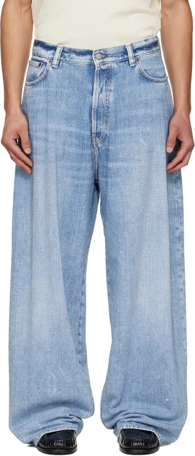 Acne Studios Blue Loose Rhinestone 2023 Jeans