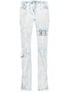 Acne Studios Coated Denim Midrise Straight Jeans In Blue