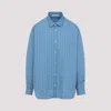 Acne Studios Striped Long Sleeve Button Up Shirt In Blue