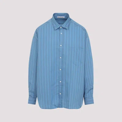 ACNE STUDIOS MEN BLUE POINT COLLAR STRIPED SHIRT, XL LUXURY SHIRTS FOR MEN DARVEYS