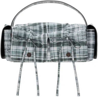 Acne Studios Blue Multipocket Tea Towel Bag In Neutral