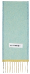 ACNE STUDIOS BLUE NARROW WOOL MOHAIR SCARF