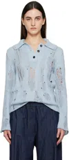 Acne Studios Pigment-print Denim Jacket In 228 Light Blue