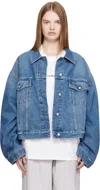 Acne Studios Relaxed Cropped Denim Jacket In Blue
