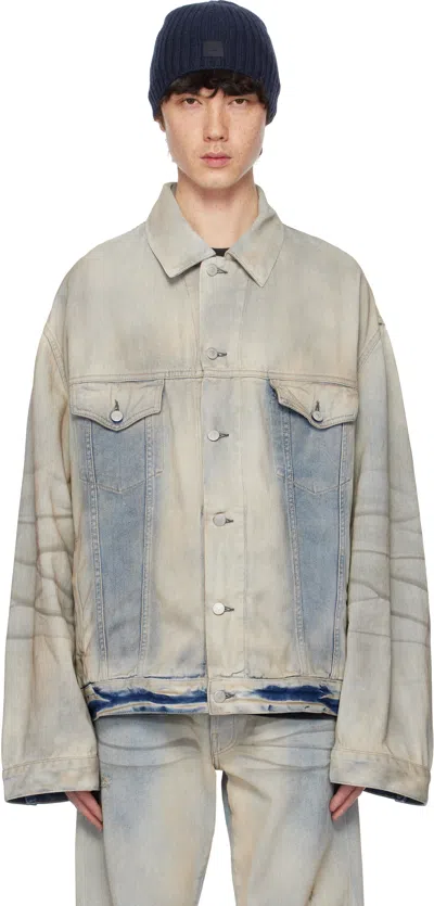 Acne Studios Blue Oversized Fit Denim Jacket In 228 Light Blue