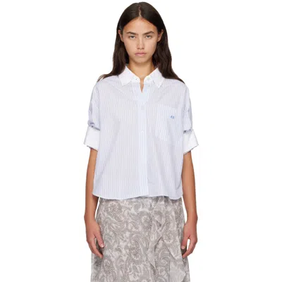 Acne Studios Blue Pinstripe Button-up Shirt In Amc White/blue