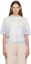 Acne Studios Blue Plaster Print T-shirt In Dc2 Faded Blue