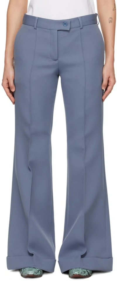 Acne Studios Blue Pleated Trousers In Dusty Blue