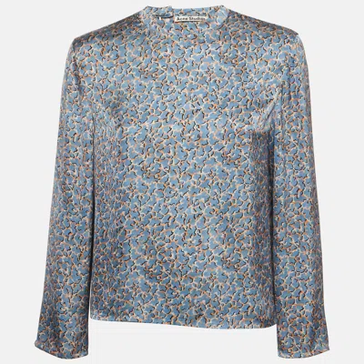 Acne Studios Blue Printed Satin Blouse