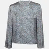 Acne Studios Blue Printed Satin Blouse In Blue