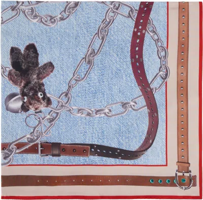 ACNE STUDIOS BLUE PRINTED SILK SCARF