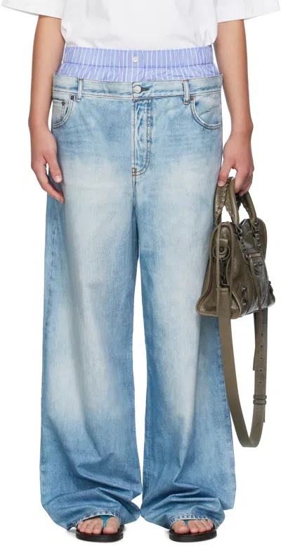 Acne Studios Blue Printed Trousers