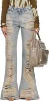 Acne Studios Blue Regular Bootcut Fit Jeans In Auz Mid Blue