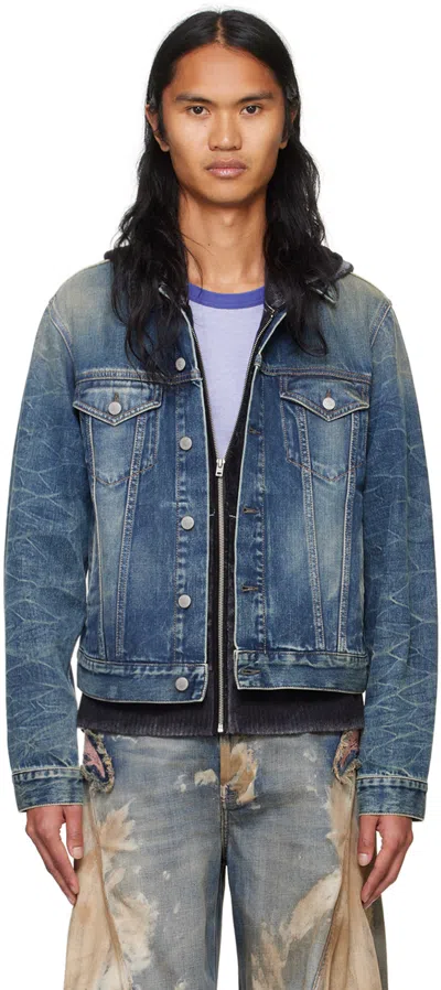 Acne Studios Blue Regular Fit Denim Jacket In 863 Mid Blue