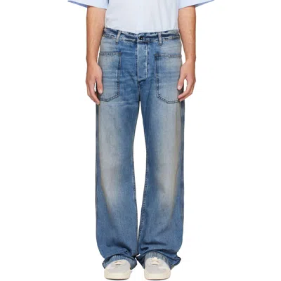 Acne Studios Blue Regular Fit Jeans In 863 Mid Blue