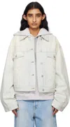 Acne Studios Blue Relaxed Cropped Fit Denim Jacket In Cn2 Light Blue/white