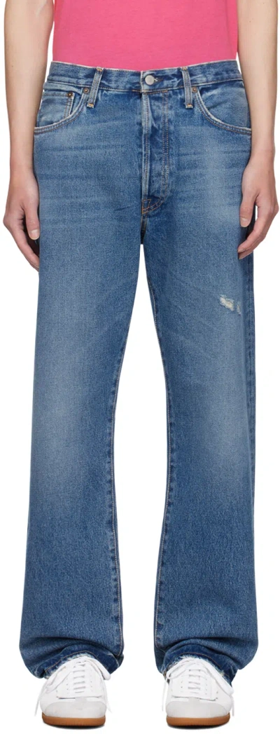 Acne Studios Blue Relaxed Fit 2003 Jeans In 863 Mid Blue