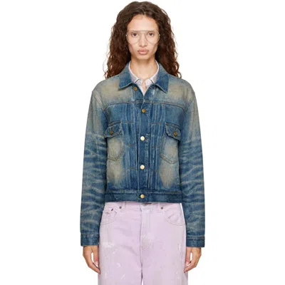 Acne Studios Blue Ryker U Denim Jacket In 863 Mid Blue